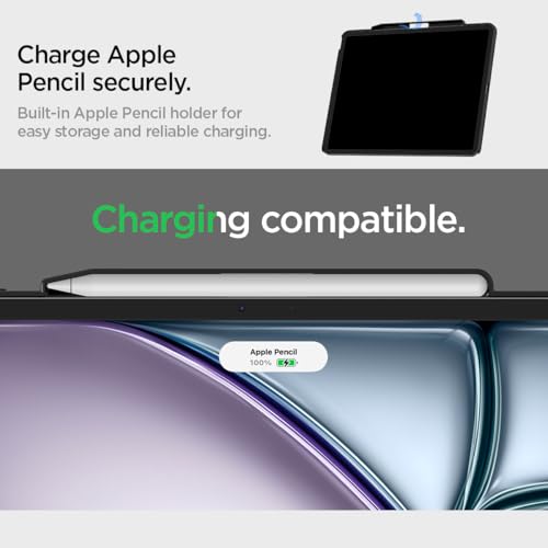 Spigen for iPad Pro 13 inch Case M5/M4 (2025-2024) with Pencil Holder, Enzo Aramid Aerocore Aramid Fiber Magic Keyboard Compatible, Black