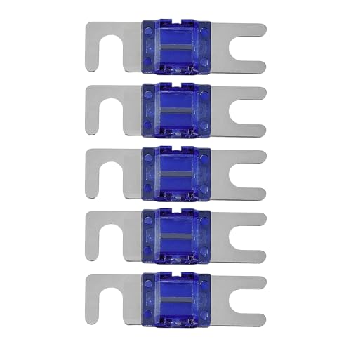 Image of KMH 60A Mini ANL Fuse Kit Nickel Blade Plated Fork Fuses | Car Audio & Video Circuit Breaker Protection | Electronic System Fuse Holder for Safe Power Distribution, Pack of 5