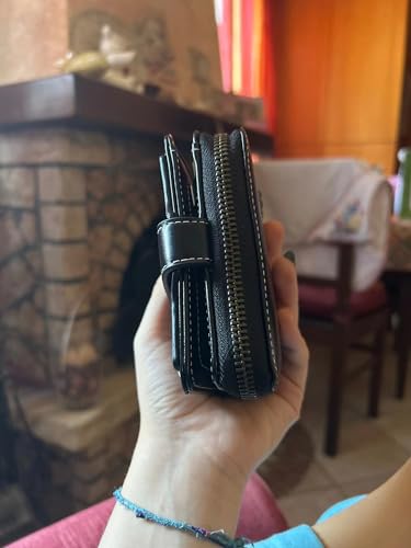 GGOOB Small Wallet for Women Zip Bifold Vintage Wallet Goth Purse Mini Leather Cash Wallets with Zipper Coin Pocket4