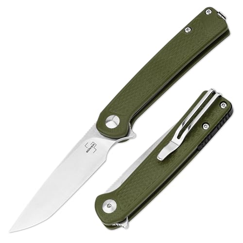 BÖKER PLUS Fire Ant Green - EDC Taschenmesser 42a conform mit Flipper - leichtes Outdoor Klappmesser mit PP Griff grün - Freizeitmesser klappbar mit Pinzette & Clip - Droppoint Einhandmesser