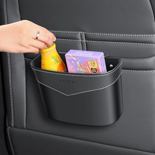 Image of Car Trash Can Mini Trash Bin Garbage Organizer with Plastic Trash Bag Automotive Small Garbage Bin for Home Office Auto Vehicle Car Door Front Back Seat Storage Accessories (clip on trash can)