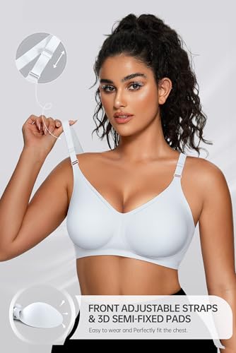 Image of OEAK Womens Comfortable Jelly Bra No Underwire Full Support Tshirt Bras