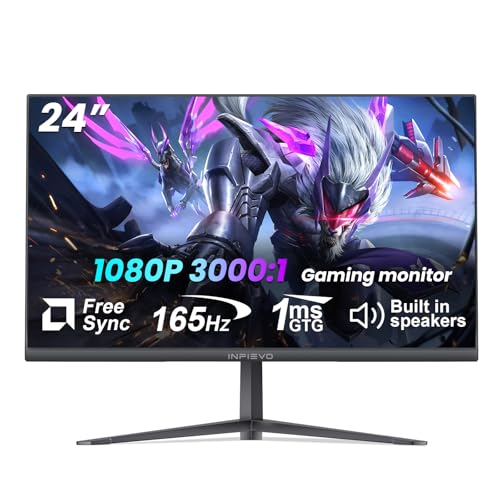 INFIEVO 24 Inch Gaming Monitor 165Hz 1ms FreeSync HDR 99% sRGB FHD 1080P Computer Monitor Built-in...