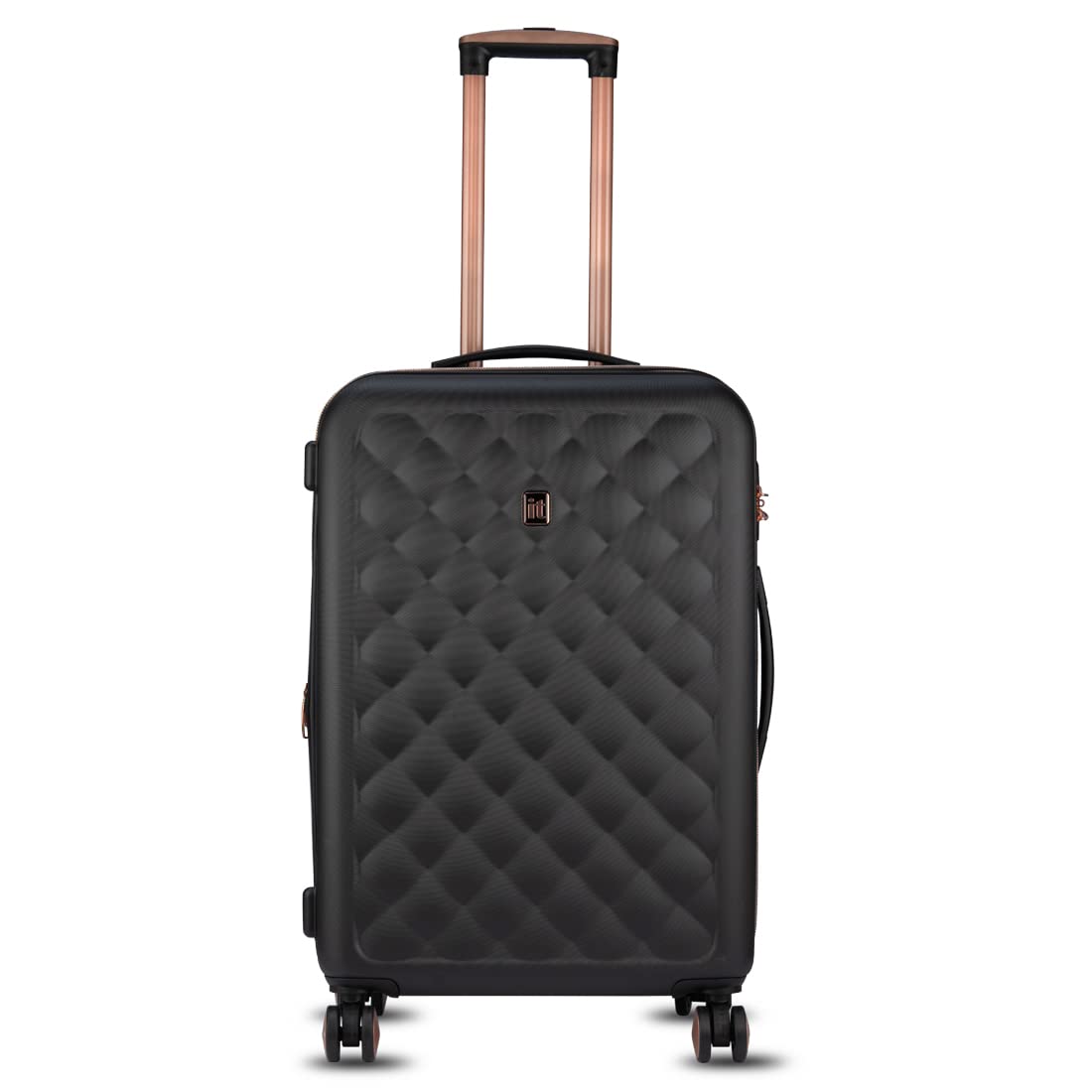 Fashionista Black Medium-24 inches Expandable Hardsided with TSA Lock & Wet Pouch Inside 8 Wheel Trolley Bag-image-39