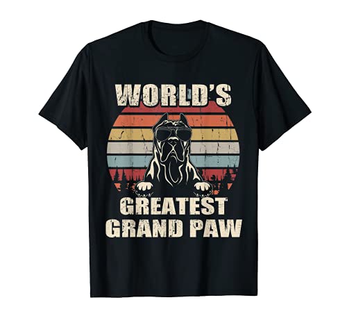 World's Greatest Grand Paw Presa Canario vintage retro T-Shirt, Black