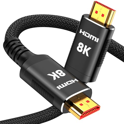 Image of Snowkids 8K Long HDMI Cable 35 ft, Non-Slip Nylon Braided, 48Gbps Ultra High-Speed HDMI Cables Cord, 10K 8K@60Hz, 4K@120Hz Compatible for TV /PS-5 /X-box /Projector /Sound System & More