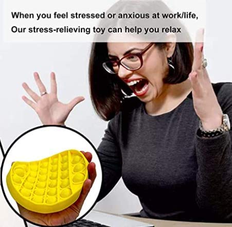 Image of LIVYU LIFE Push pop Bubble Fidget Toy, Stress Relief and Anti-Anxiety Tools Sensory Toy for Autism to Relieve Stress for Kids and Adults (Square-Yellow)