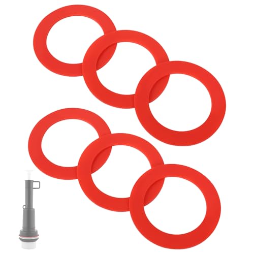 6 Pack Flush Valve Seal for Mansfield Fixed You Leaking Toilet Replacement Seal Silicone Flush Valve Toilet Tank Gasket Compatible With Mansfield p/n: 630-0030 (model 210 & 211) Red