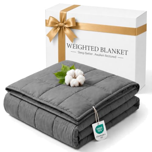 Image of Machine Washable Weighted Blanket for Adults - Heavy Blankets for All-Season Sleeping, Cooling Soft & Breathable with Premium Glass Beads (60 inch x 80 inch with Box｜20lbs)