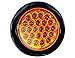 Buyers Products SL40AR 4 Inch Recessed Amber Strobe Light, Round Six Flash Warning Light, 24 LEDs, LED Flashing Lights for Vehicles, Truck Accessories