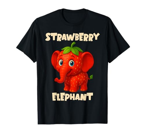 Drôle Italien Brainrot Meme Kids Boys Strawberry Elephant T-Shirt