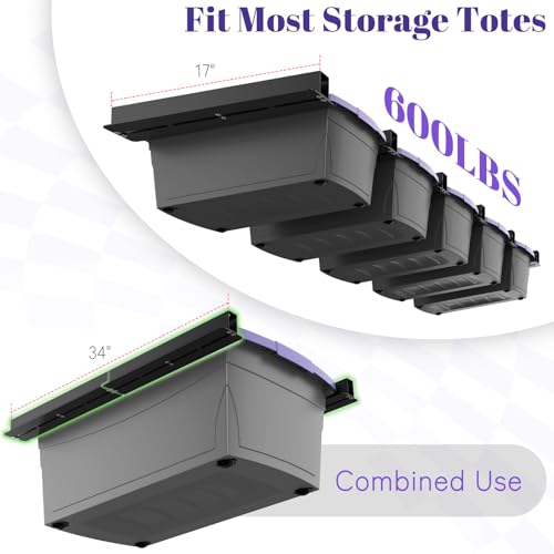 Linone-Ceiling-Storage-Rack-6-Sets-for-5-Bins-16-Inch-Heavy-Duty-Overhead-Garage-Storage-Rack-Adjustable-Ceiling-Bin-Storage-System