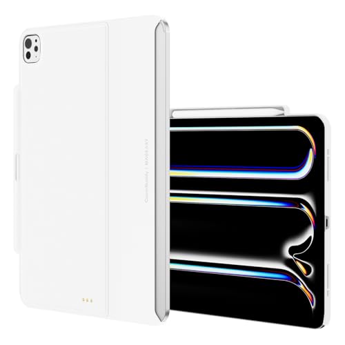 SWITCHEASY CoverBuddy for 2024 iPad Pro 13" M4 - Magic Keyboard Compatible Case for iPad Pro (M4), Enhanced Thickness & Heat Dissipation [Keyboard Not Included] - White (Leather)