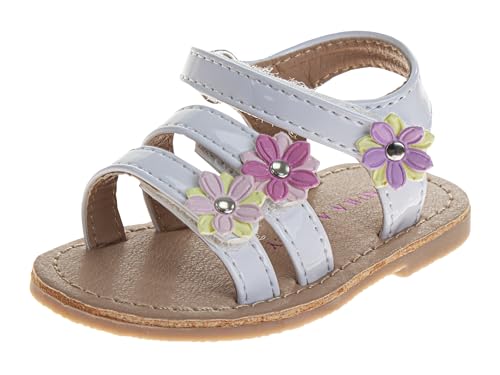 Josmo Baby Girls Sandals Floral Outdoor Open Toe Flats First Walker Toddler Girl Sandal for Summer Size 2-4 Infant