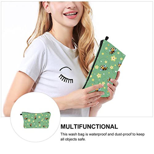 Lurrose Travel Makeup Bag Waterproof Bee Printing Cosmetic Bag Novelty Cosmetic Pouch Toiletry Bag Portable Cosmetic Makeup Pouch Bags for Home Office Travel - Image 4