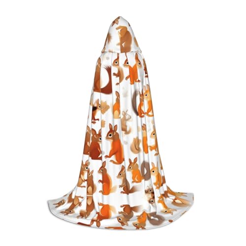 Cape à capuche écureuils pour Halloween et bal masqué