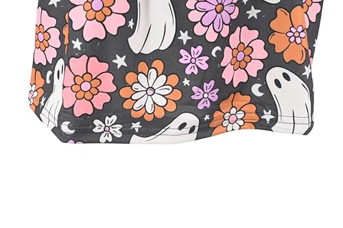 Image of Unique Baby Girls Sleeveless Denim Dress with Knot Tie and Fun Print for Toddler and Big Kids