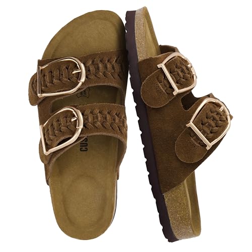 Sandales en daim CUSHIONAIRE à double sangle réglable pour en finir avec les pieds fatigués