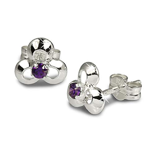 Preisvergleich Produktbild SilberDream Damen-Ohrstecker Blüte mit lila Zirkonia 925er Sterling Silber SDO529V