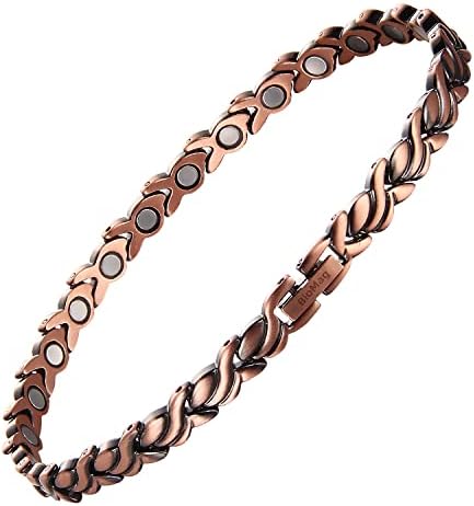 BioMag Copper Ankle Bracelet for women,99.99% Pure Copper Anklet with 3500 Gauss Magnets 10.2'' Adjustable Copper Anklet Jewelry Gifts