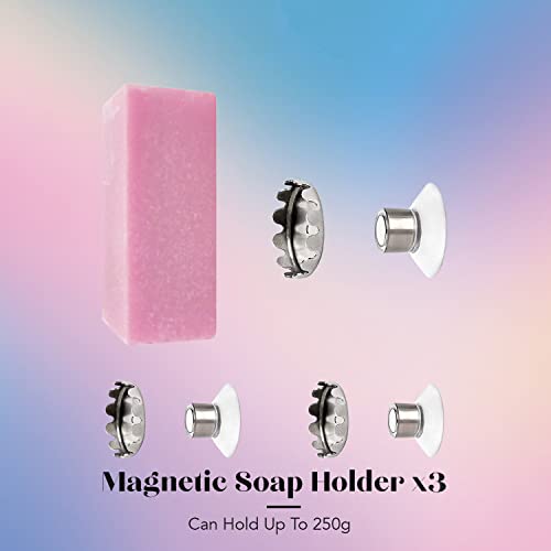 Set of 3 Magnetic Soap Holders with Suction Cup, 3 Soap Holders, Taille unique - Image 2