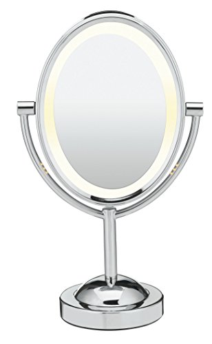 Conair Oval Double-Sided Lighted Makeup Mirror, Chrome