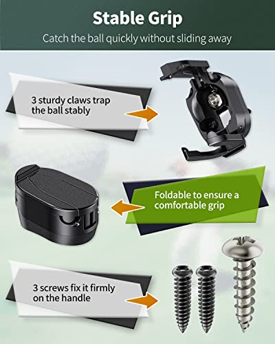 Vibit Foldable Golf Ball Retriever Grabber For Putters Golf Pick-Up Claw Plastic Grip Sucker Tool With 3 Screws Portable Back Saver For Golfers, 6 Pack #TOP2