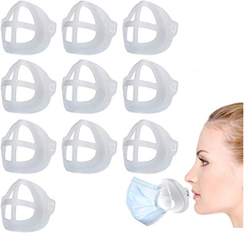 3D Mask Bracket, Silicone Mask Inner Support Frame for Lipstick Protection Reusable Washable Soft Comfortable Face Mask Cool Bracket (10PCS)