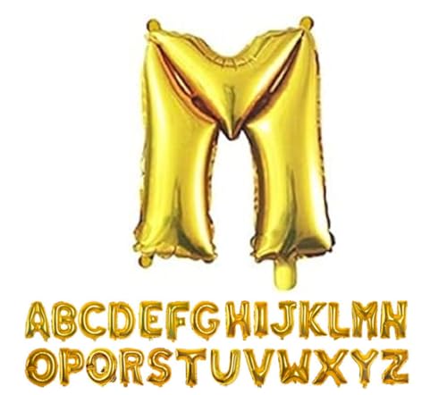 自由 組み合わせ 風船 バルーン アルファベット・数字 誕生日 結婚式 パーティー風船の装飾を作る ゴールド(9-00) (golden M)