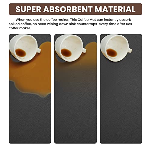 Image of Coffee Mat | Coffee Maker Mat for Countertop(12 inchx19'') | Anti-Slip Absorbent Dish Drying Mat for Kitchen | Suitable for Coffee Machine, Coffee Maker, Coffee Pot, Espresso Machine, Dish Rack