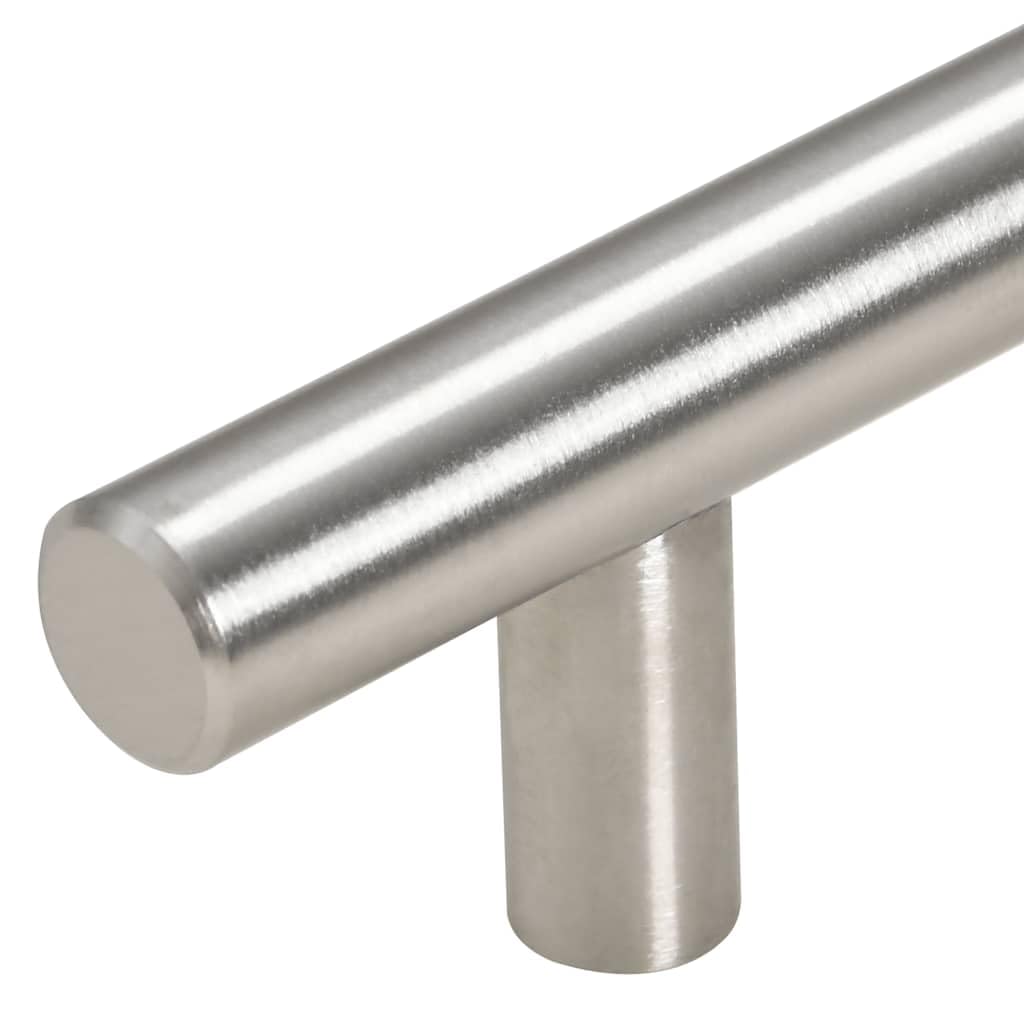 Tiradores para muebles, juego de 5 unidades, color plateado, 192 mm, acero inoxidable, en forma de T, para cocina, baño, salón, pasillo, armario, moderno