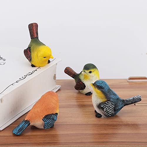 Jeanoko Figuras de Pájaros de Cerámica Estatuas de Pájaros Decoración del Hogar 23 × 10 × 9 4 Piezas Pájaros de Resina Estatuilla de Animales Decoración Césped Jardín Patio Adornos