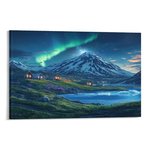 Toile aurores du Nord décoration murale pour habiller un couloir