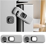 2 Pack Child Proof Refrigerator Locks, Fridge Locks for Kids Safety with Sticky 3M Adhesives Pads, Freezer Door Latches for Toddlers and Baby, Ideal for Upright Freezer, Ovens, Cabinets Door