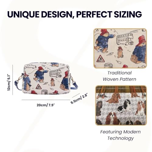Signare Tapestry Women Fashion Travel Hip Cross Body Bag Paddington Bear Design (HPBG-PADD)3