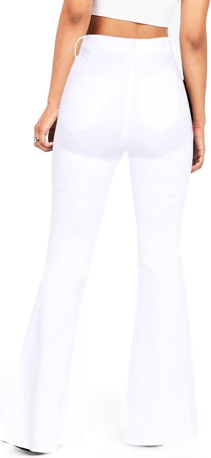 KDF Flare Jeans for Women Women’s Bootcut Bell Bottom Jeans High Waisted Stretch Slimming Bell Bottoms Jeans