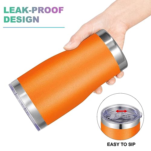 Image of VEGOND 20oz Tumbler Stainless Steel Tumbler Cup with Lid And Straw Vacuum Insulated Double Wall Travel Coffee Mug(Orange 1 Pack)