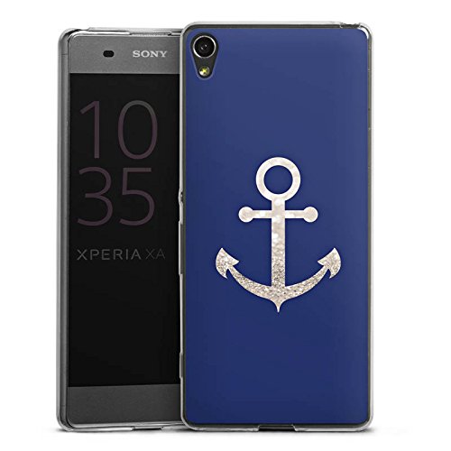DeinDesign Coque Slim Compatible avec Sony Xperia XA Coque Ultra Fine Coque en Silicone Ultra Fine Paillettes Look Ancre Maritime