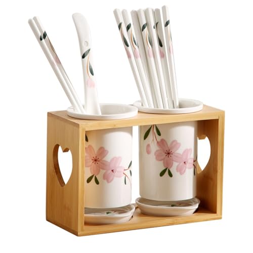 箸立て ホームキッチンセラミック排水箸ホルダーカウンタートップ箸ケージ スプーン フォーク トング 小物収納 ラック 水切り 台所用品 安定感 倒れにくい