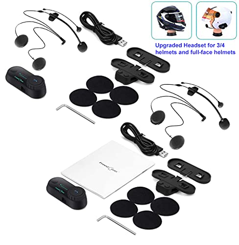 Motorcycle Helmet Communication System T-Com Sc 2Pack,2-Way 800M Universal Pairing Helmet Bluetooth5.0 Intercom Kit For Motorbike,Interphone With Lcd Screen/Music Sharing/Fm Radio/Siri/Ip65/2 In1 Mic #TOP6