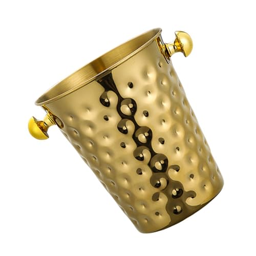 MALSSE Cubo de vino de boca ancha con patrón de martillo, acero inoxidable, cubos de hielo, vasos para reuniones de paredades, champán, enfriadores de bebidas de metal, bebidas y cerveza