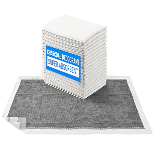 ANTIER ペット用尿パッド, 超ワイド， 防水 消臭, 超吸収 耐久設計, 大型犬用マット, ホワイト (二重増厚 (炭による脱臭, L(1パック×40個))