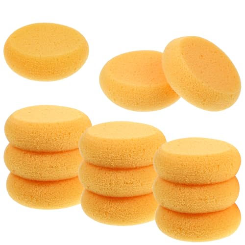 IANFAN 12 Pcs Round Pottery Sponges, Elasticity Clay Sponge Water Absorption Tack Sponges for...