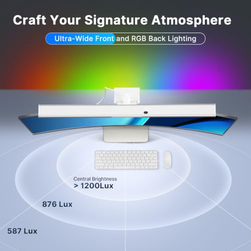 Image of Syrinx Monitor Light Bar for Home Office & Gaming, Eye-Caring Computer Monitor Lamp, No Glare Screen Light, CRI95+, Stepless Brightness & Color Temp Adjustment, USB Powered, for Flat & Curved Monitors