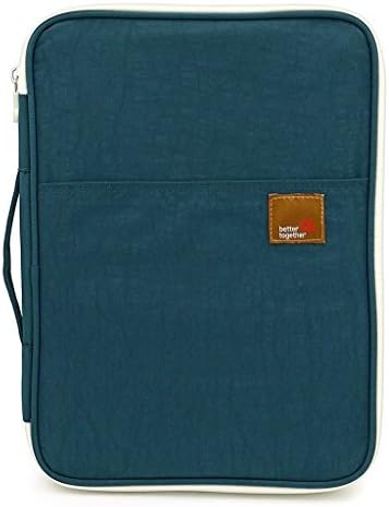 SCTD A4 Document Bags Portfolio Padfolio Organizer-Multi-Functional Waterproof Travel File Folder Case Zippered Note Pouch for Pads, Planners,Files, Notebooks, Pens, Documents (Teal)