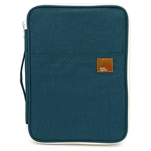 A4 Document Bags Portfolio Organizer-Multi-Functional Waterproof Travel Business Office Meeting Briefcase File Folder Case Zippered Note Pouch for Pads, Planners,13 inch Notebooks, Pens (Teal) Cover