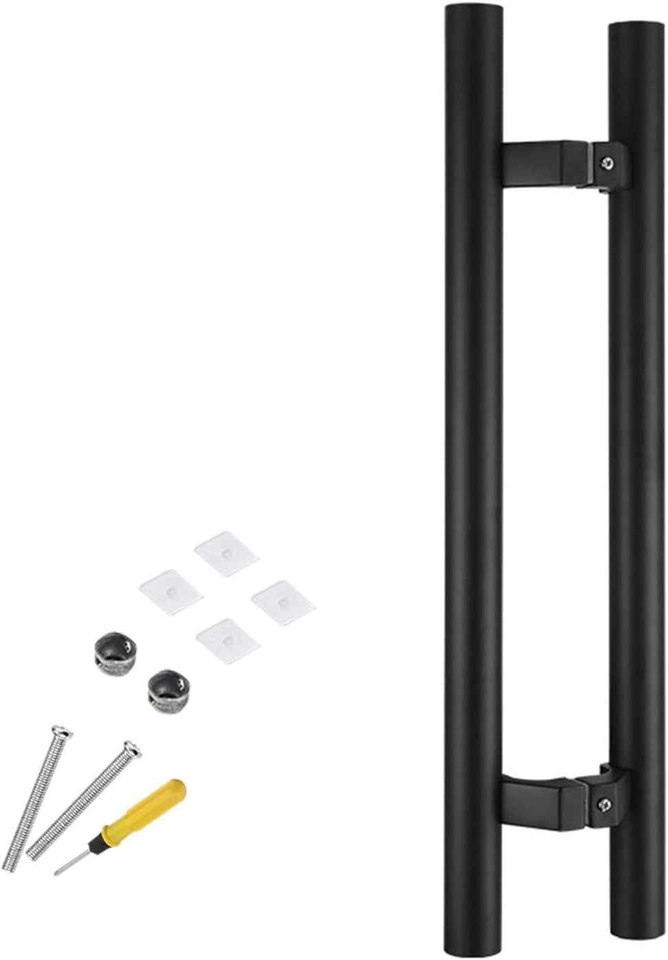 MXXQRHF Heavy Duty Sliding Barn Door Handle - Large 20/30/45/60 Inch Exterior Entry Handle for Glass Doors, Rust Resistant, Easy Installation with Screw Kit, Black Finish