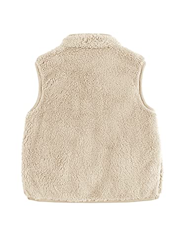 Baby Boys Girls Sherpa Fleece Stand Collar Vest Zip Up Sleeveless Toddler Fuzzy Fall Winter Warm Outerwear With Pockets #TOP1