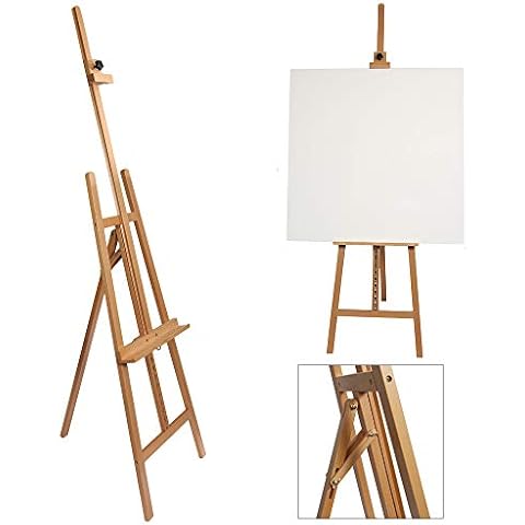 Artistik Artist Easel - Professional Studio Easel A-Frame Floor Standing Easel Tripod for Painting and Sketching, Artists - 100% Solid Beech Wood - 6ft Height Cover