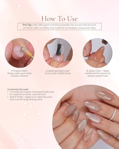 Set de Gel Jelly Rubí Vibe Otoño 6 Colores Translúcido miniatura 3